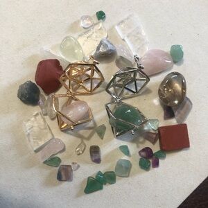 Necklace “fobs” to hold tiny treasures. One gold and one silver